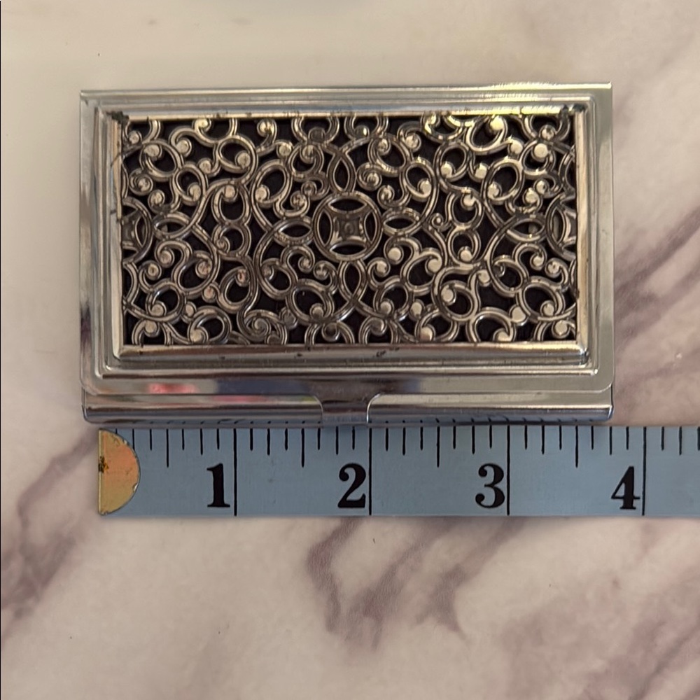 Brighton Silver and Black Filigree Card Holder